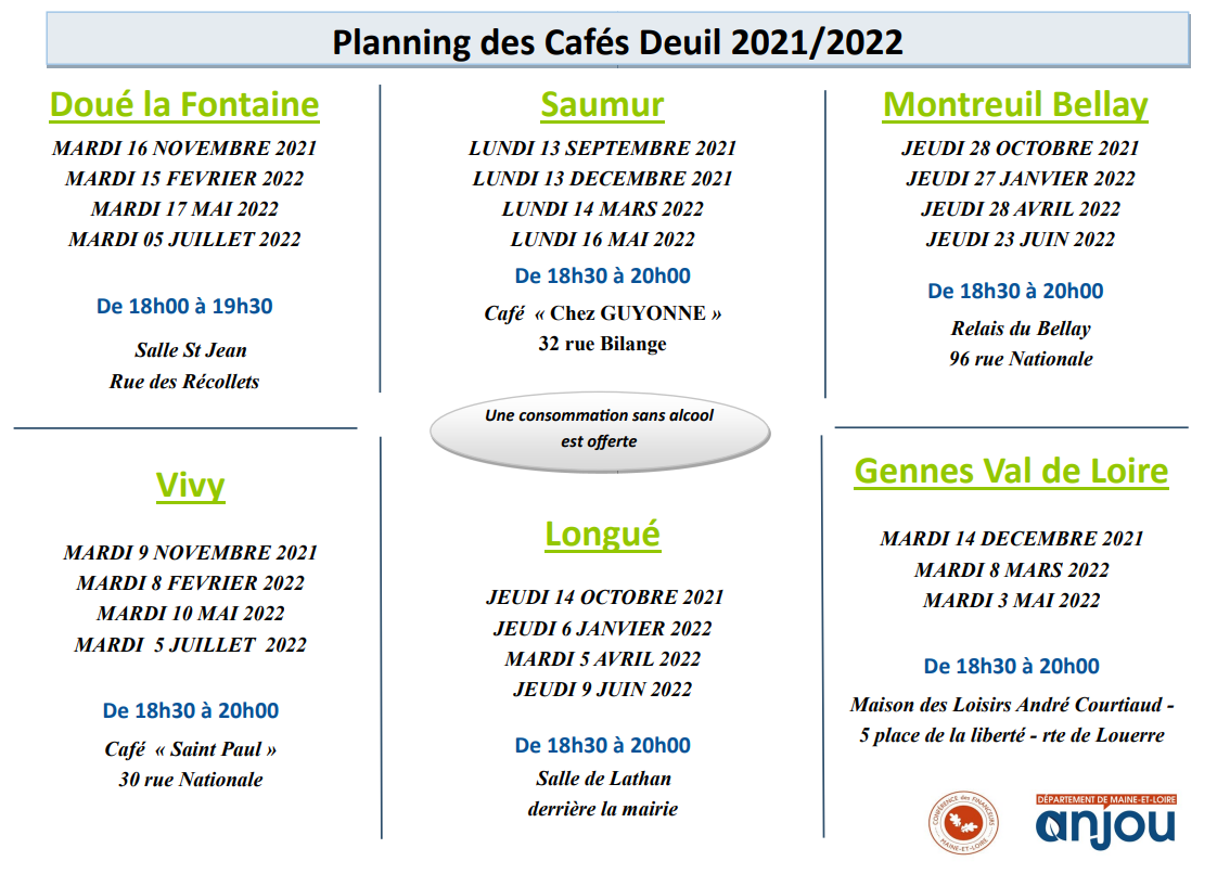 planning des café deuil 2021-2022